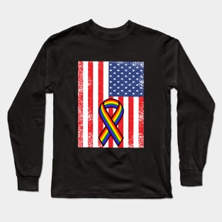 Gay american flag Long Sleeve T-Shirt